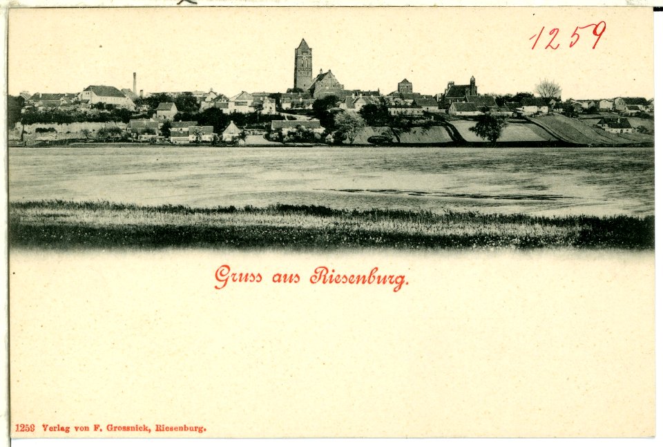 01259-Riesenburg-1899-Blick auf Riesenburg-Brück & Sohn Kunstverlag