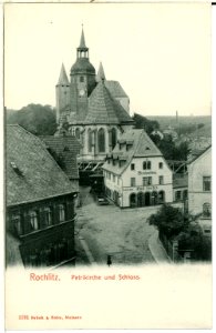 01191-Rochlitz-1899-Petrikirche, Schloß und Weinhandlung Emil Fischer-Brück & Sohn Kunstverlag