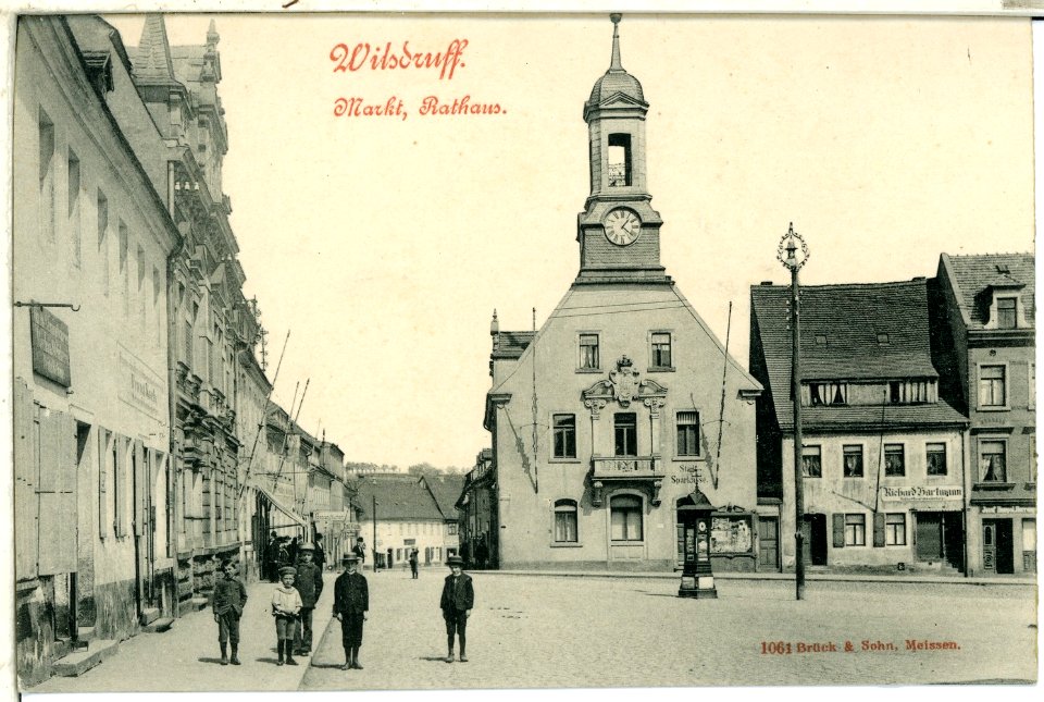 01061-Wilsdruff-1899-Markt und Rathaus-Brück & Sohn Kunstverlag