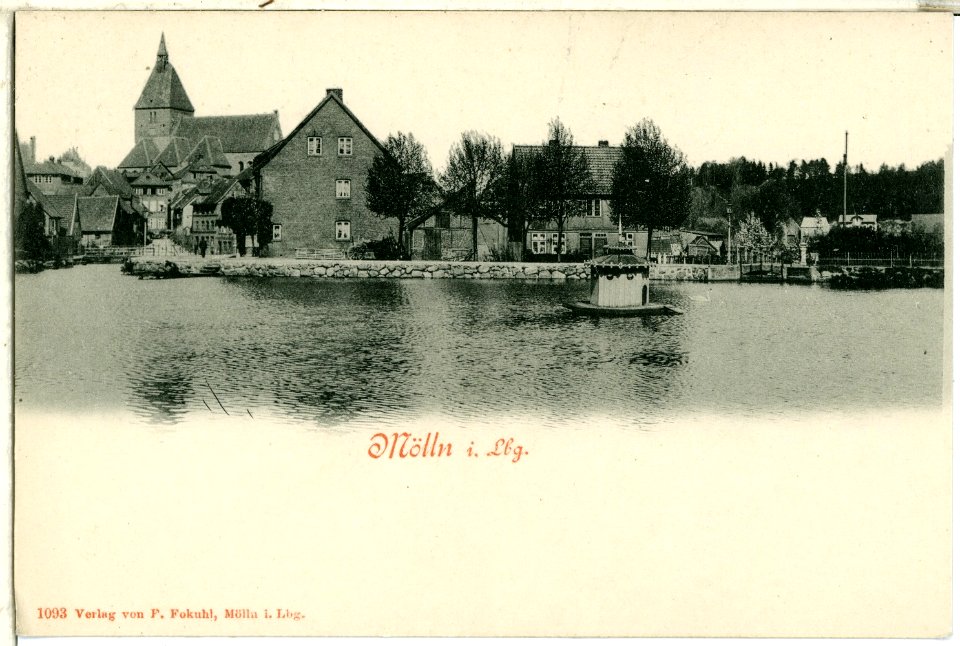 01093-Mölln-1899-Stadtansicht mit Teich-Brück & Sohn Kunstverlag