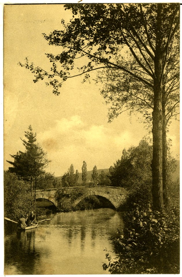 01098-Kleindobschütz-1899-Gasthaus zum Kuchenhäusl, Franzosenbrücke, Spreetal-Brück & Sohn Kunstverlag