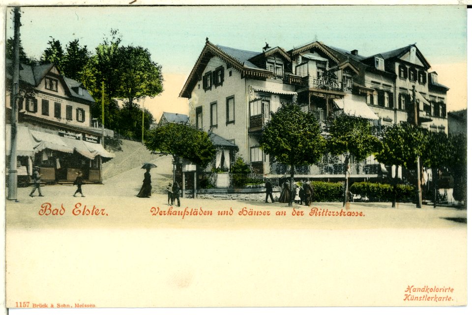 01157-Bad Elster-1899-Ritterstraße - Häuser und Verkaufsläden-Brück & Sohn Kunstverlag