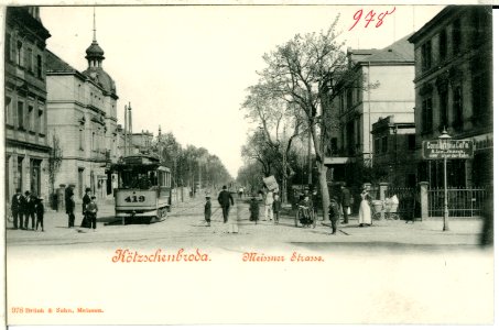 00978-Kötzschenbroda-1899-Meißner Straße mit Straßenbahn-Brück & Sohn Kunstverlag photo
