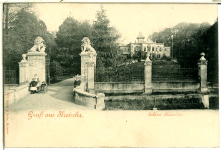 01084-Kreischa-1899-Blick durchs Tor aufs Schloß-Brück & Sohn Kunstverlag