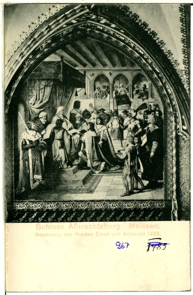 00967-Meißen-1899-Albrechtsburg, Belehnung der Prinzen Ernst und Albrecht-Brück & Sohn Kunstverlag