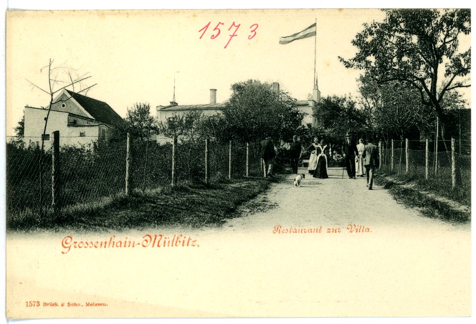 01573-Großenhain-1901-Restaurant zur Villa, Mülbitz-Brück & Sohn Kunstverlag