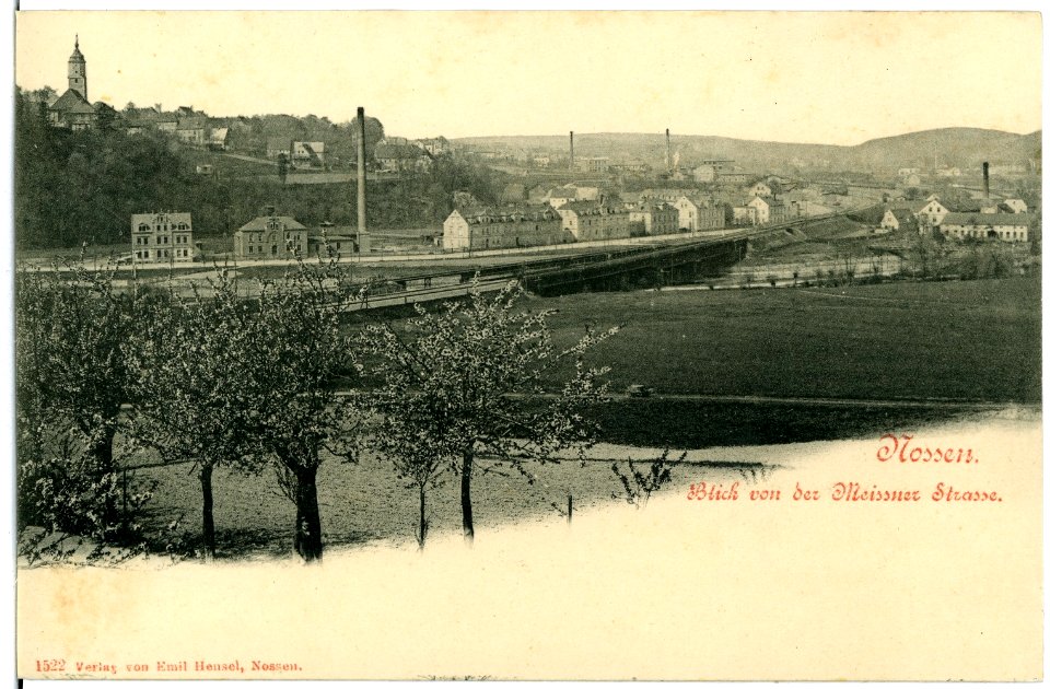 01522-Nossen-1900-Blick von der Meißner Straße-Brück & Sohn Kunstverlag