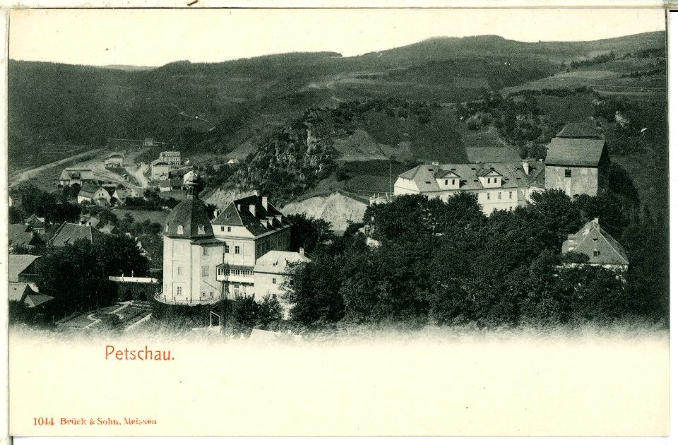 01044-Petschau-1899-Blick nach Petschau-Brück & Sohn Kunstverlag
