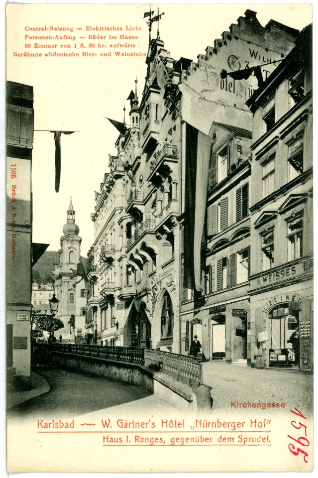 01595-Karlsbad-1901-Gärtners Hotel "Nürnberger Hof"-Brück & Sohn Kunstverlag