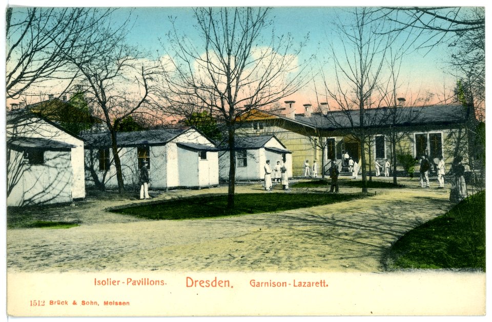 01512-Dresden-1900-Garnison-Lazarett, Isolier-Pavillons-Brück & Sohn Kunstverlag