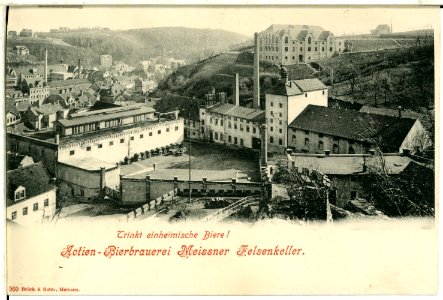 00960-Meißen-1899-Felsenkellerbrauerei und Turnhalle Frischauf-Brück & Sohn Kunstverlag