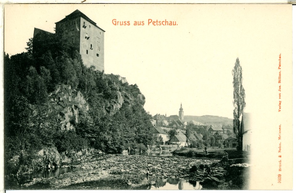 01039-Petschau-1899-Blick nach Petschau-Brück & Sohn Kunstverlag