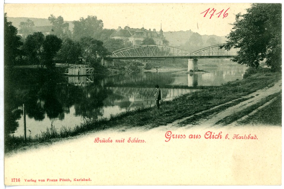 01716-Aich-1901-Brücke mit Schloß-Brück & Sohn Kunstverlag