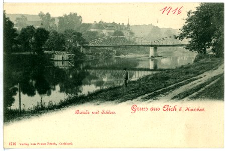 01716-Aich-1901-Brücke mit Schloß-Brück & Sohn Kunstverlag