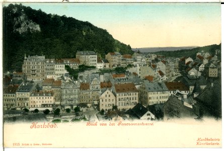 01313-Karlsbad-1899-Blick von d. Panorama-Brück & Sohn Kunstverlag photo