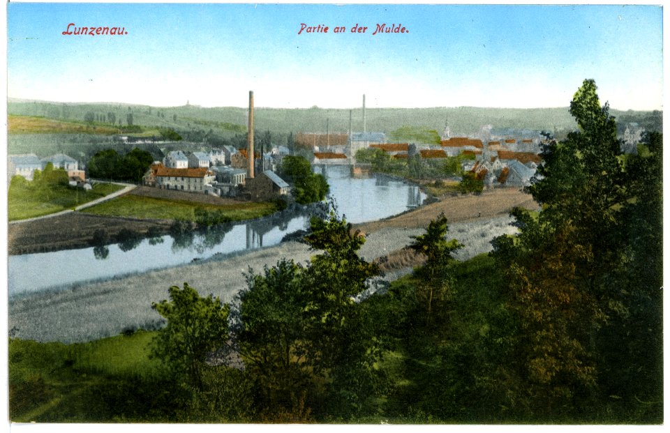 01683-Lunzenau-1901-Partie an der Mulde-Brück & Sohn Kunstverlag