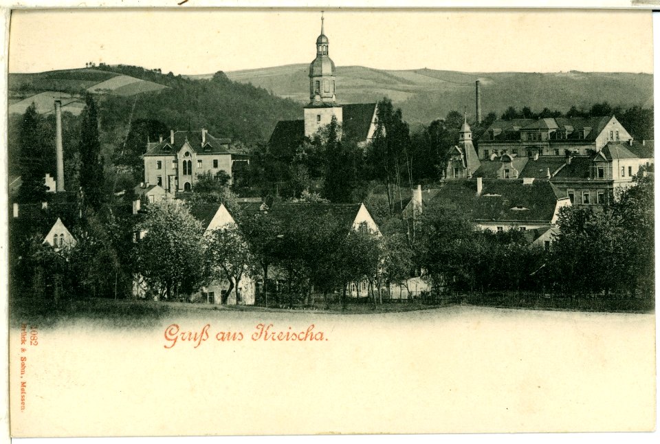 01082-Kreischa-1899-Blick nach Kreischa-Brück & Sohn Kunstverlag