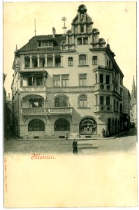 01523-Meißen-1901-Bankhaus Kröber mit Louis Mosche (Heinrichsplatz)-Brück & Sohn Kunstverlag