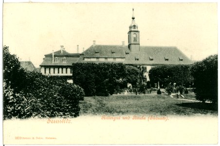 01670-Seußlitz-1901-Rittergut und Kirche-Brück & Sohn Kunstverlag