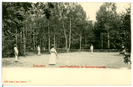 01709-Dresden-1901-Tennisplatz im Garnison-Lazaerett-Brück & Sohn Kunstverlag