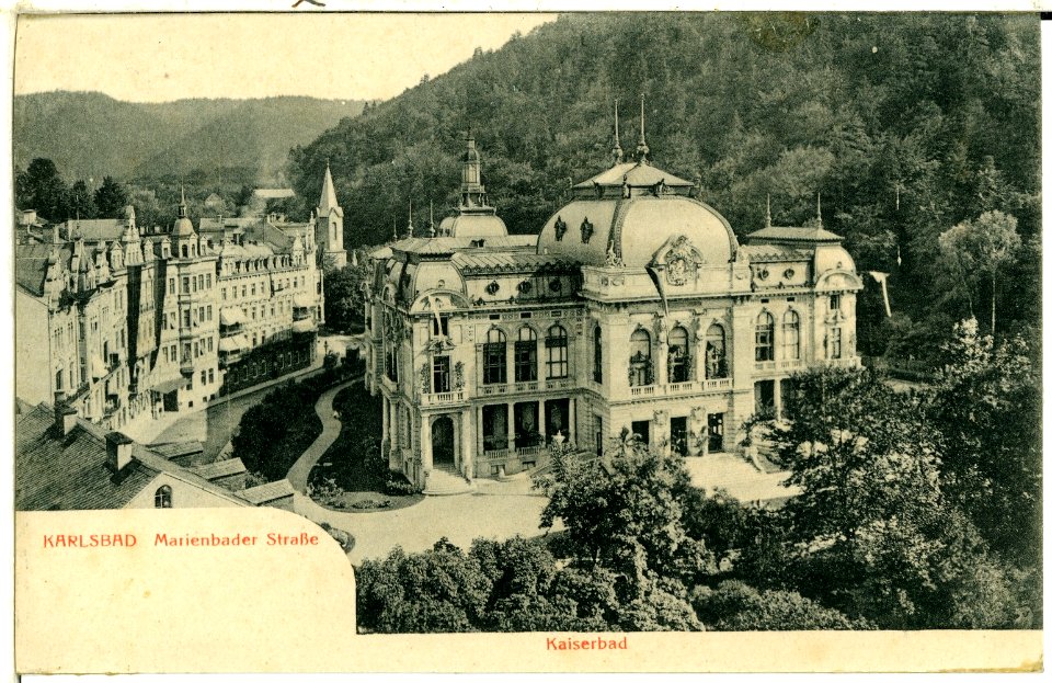 01301-Karlsbad-1899-Kaiserbad, Marienbader Straße-Brück & Sohn Kunstverlag