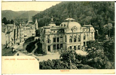 01301-Karlsbad-1899-Kaiserbad, Marienbader Straße-Brück & Sohn Kunstverlag photo