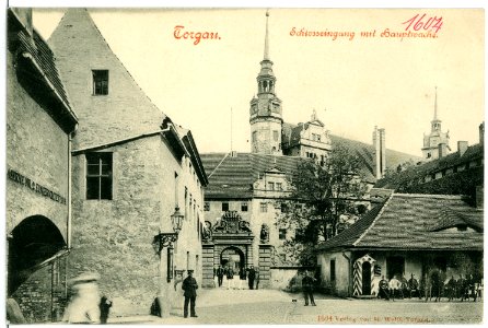 01604-Torgau-1901-Schloßeingang und Hauptwache-Brück & Sohn Kunstverlag