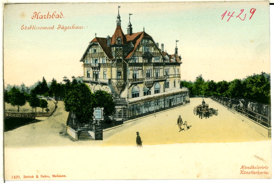 01429-Karlsbad-1900-Jägerhaus-Brück & Sohn Kunstverlag