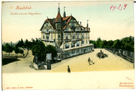 01429-Karlsbad-1900-Jägerhaus-Brück & Sohn Kunstverlag