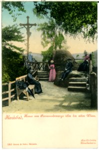 01302-Karlsbad-1899-Kreuz am Promenadenweg-Brück & Sohn Kunstverlag
