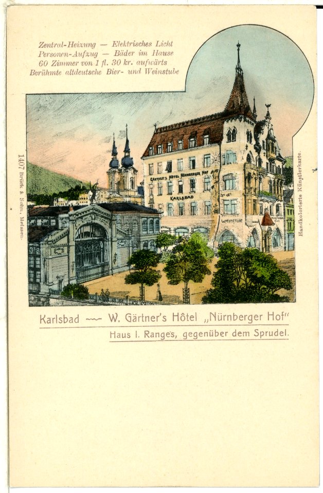 01407-Karlsbad-1899-Gärtners Hotel "Nürnberger Hof"-Brück & Sohn Kunstverlag