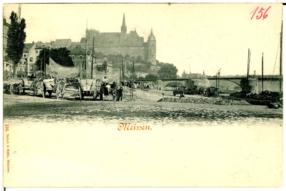 00156-Meißen-1898-Elbkai und Burgberg-Brück & Sohn Kunstverlag