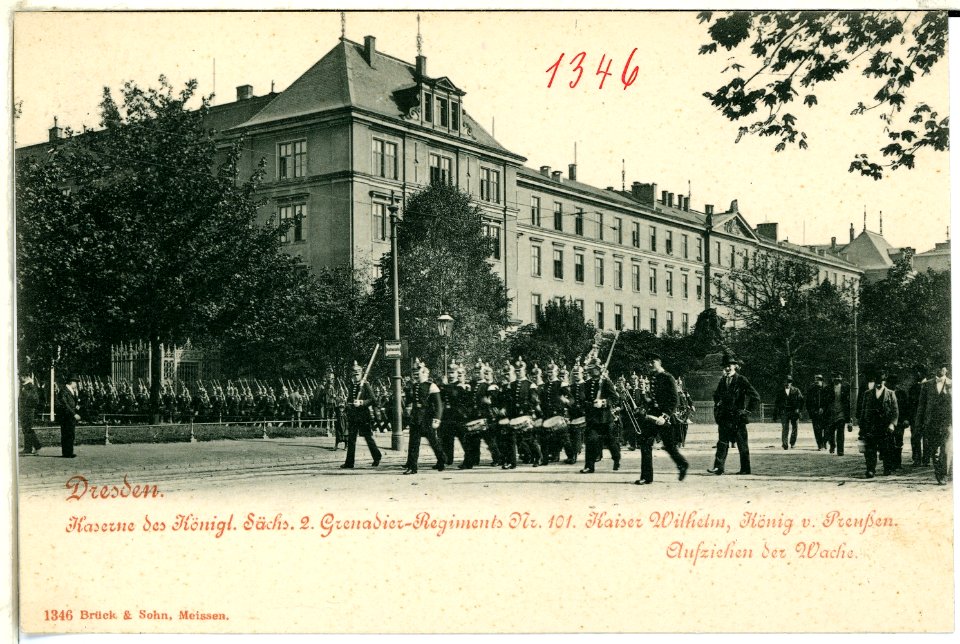 01346-Dresden-1899-Kaserne des 2. Grenadier-Regiments Nr. 101-Brück & Sohn Kunstverlag