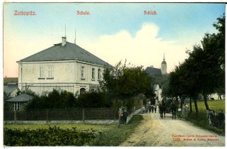 01331-Zottewitz-1899-Schule und Schloß-Brück & Sohn Kunstverlag