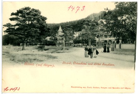 01473-Binz-1900-Hotel Seeschloß, Strand, Ostseehotel-Brück & Sohn Kunstverlag