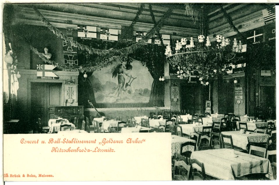 00815-Kötzschenbroda-1898-Ball-Etablissement "Goldener Anker" - Ballsaal-Brück & Sohn Kunstverlag