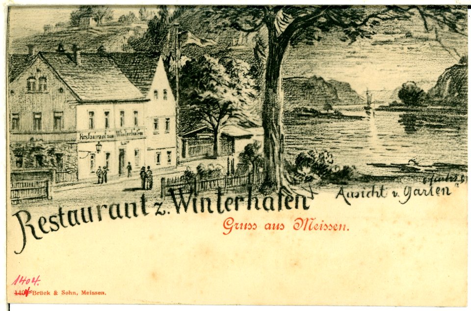 01404-Meißen-1899-Restaurant zum Winterhafen-Brück & Sohn Kunstverlag