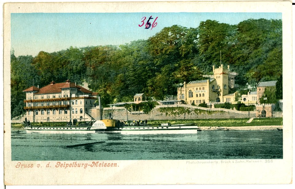 00356-Meißen-1898-Geipelburg und Dampfer Aussig-Brück & Sohn Kunstverlag