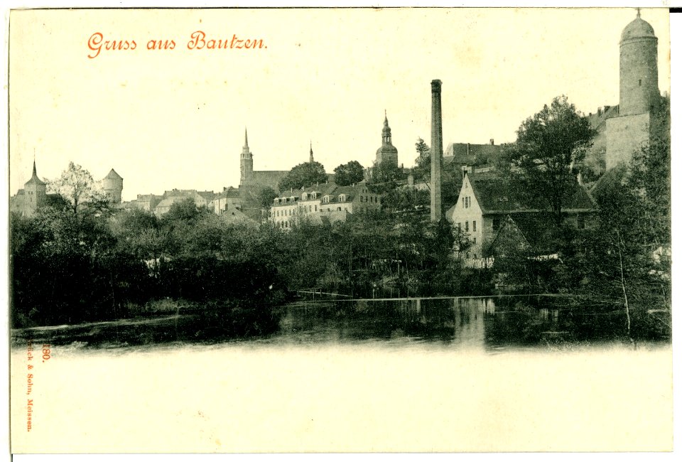 00180-Bautzen-1898-Ansicht mit Spree-Brück & Sohn Kunstverlag