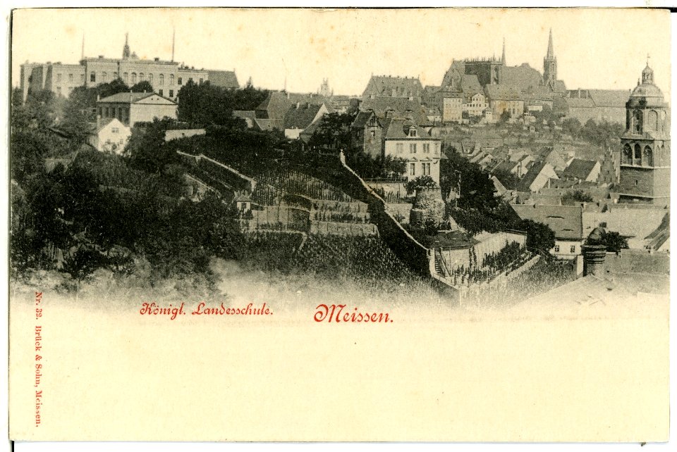 00032-Meißen-1897-Königliche Landesschule, Burgberg, Stadtkirche-Brück & Sohn Kunstverlag