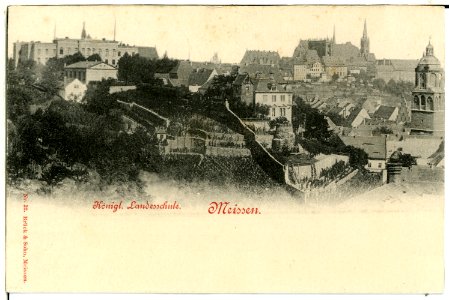 00032-Meißen-1897-Königliche Landesschule, Burgberg, Stadtkirche-Brück & Sohn Kunstverlag