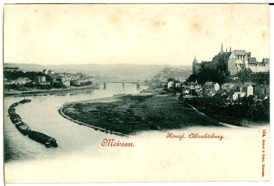 00124-Meißen-1898-Blick von der Knorre-Brück & Sohn Kunstverlag