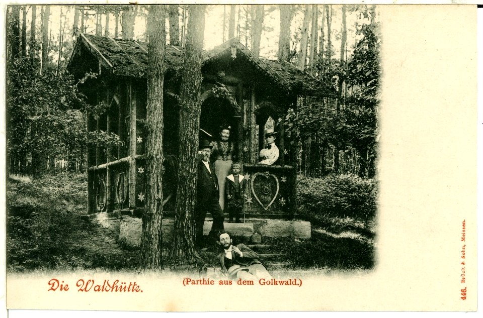 00446-Diesbar-1898-Waldhütte im Golkwald-Brück & Sohn Kunstverlag