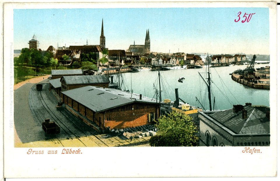 00350-Lübeck-1898-Hafen-Brück & Sohn Kunstverlag