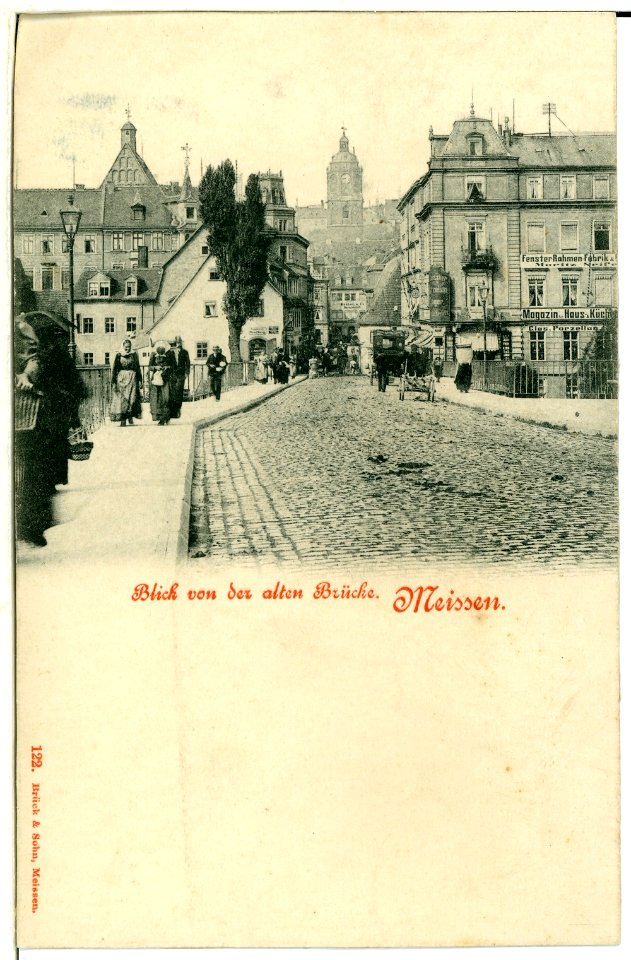 00122-Meißen-1898-Blick von der alten Brücke-Brück & Sohn Kunstverlag