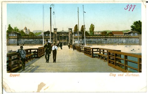 00377-Zoppot-1898-Steg und Kurhaus-Brück & Sohn Kunstverlag