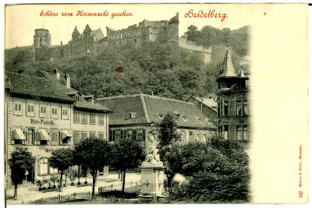 00137-Heidelberg-1898-Schloß vom Kornmarkt gesehen-Brück & Sohn Kunstverlag