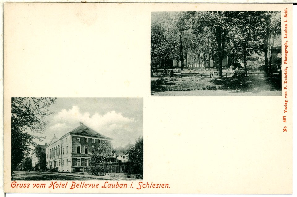 00497-Lauban-1898-Hotel Bellevue Lauban in Schlesien-Brück & Sohn Kunstverlag