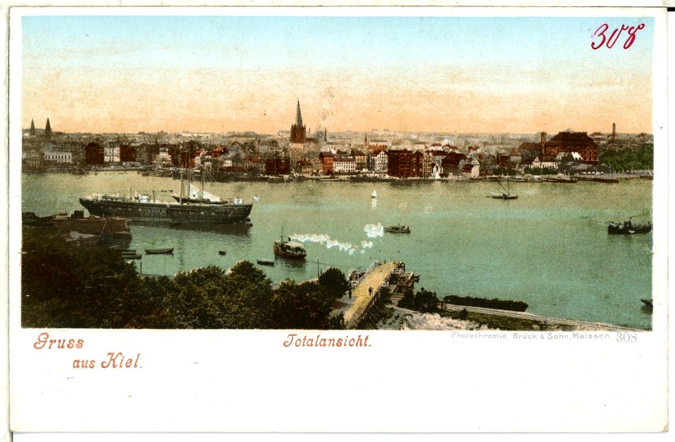 00308-Kiel-1898-total Ansicht-Brück & Sohn Kunstverlag