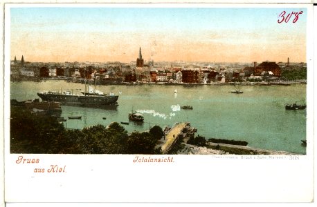 00308-Kiel-1898-total Ansicht-Brück & Sohn Kunstverlag